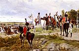 Napoleon Canvas Paintings - Napoleon Watching The Battle Of Friedland, 1807
